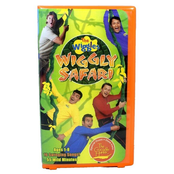 The Wiggles Wiggly Safari VHS, 2002 Clamshell Case Steve Irwin - Picture 2 of 4